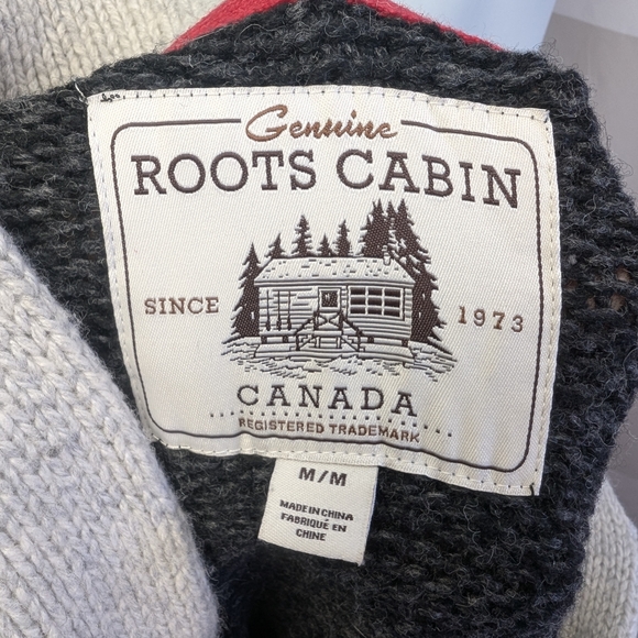 Roots Cabin Wool Blend Shawl Collar Cardigan, Elbow Patches, Men’s Medium - Picture 9 of 10